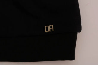 Black Crewneck Cotton Pullover Sweater Daniele Alessandrini