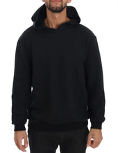 Black Gym Casual Hooded Cotton Sweater Daniele Alessandrini