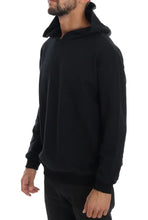 Black Gym Casual Hooded Cotton Sweater Daniele Alessandrini