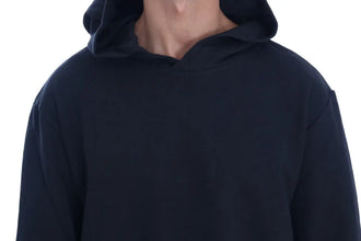 Black Gym Casual Hooded Cotton Sweater Daniele Alessandrini