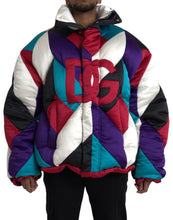 Dolce & Gabbana Multicolor Logo Windbreaker Puffer Jacket