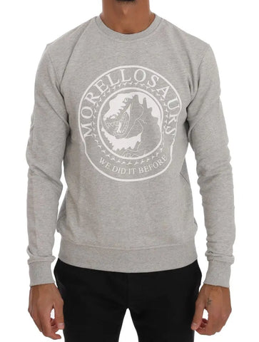 Gray Cotton Crewneck Pullover Sweater Frankie Morello