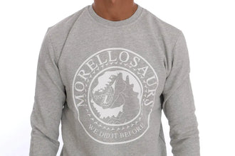 Gray Cotton Crewneck Pullover Sweater Frankie Morello