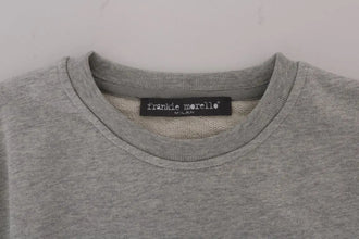 Gray Cotton Crewneck Pullover Sweater Frankie Morello