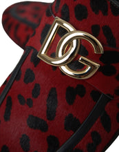 Dolce & Gabbana Red Black Leopard DG Loafers Formal Men Shoes