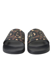 Dolce & Gabbana Multicolor Camouflage Leather Beachwear Men Shoes
