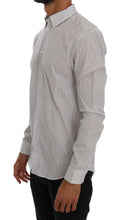 White Blue Striped Casual Cotton Regular Fit Shirt Frankie Morello