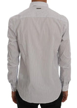White Blue Striped Casual Cotton Regular Fit Shirt Frankie Morello