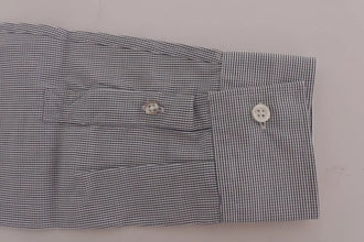 White Blue Check Casual Cotton Regular Fit Shirt Frankie Morello