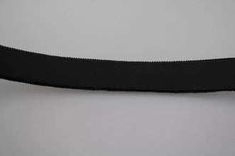 Dolce & Gabbana Black Velvet Silver Tone Metal Buckle Men Belt