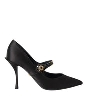 Dolce & Gabbana Black Mary Jane Crystal Heels Pumps Shoes