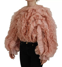 Dolce & Gabbana Pink Ruffles Long Sleeves Pullover Sweater