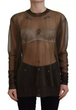 Dolce & Gabbana Black Transparent Crewneck Long Sleeves Top