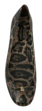 Dolce & Gabbana Brown Leopard Ballerina Flats Leather Shoes