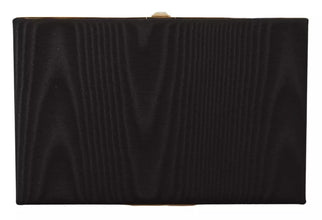 Dolce & Gabbana Black Silk Gold Frame Clutch Evening Party Purse Bag