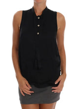Black Sleeveless Viscose Blouse Top Versace Jeans