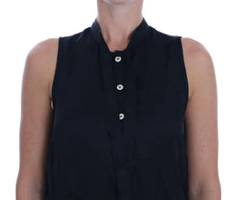 Black Sleeveless Viscose Blouse Top Versace Jeans
