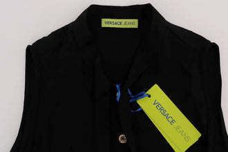Black Sleeveless Viscose Blouse Top Versace Jeans