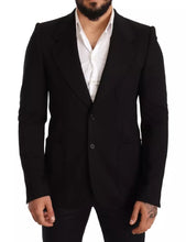 Dolce & Gabbana Black Wool Slim Fit Coat Jacket Blazer