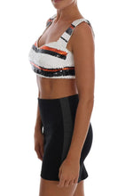 Multicolor Sequined Stretch Bustier Top Dolce & Gabbana