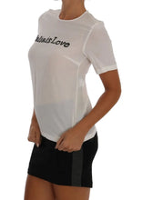 White Silk ITALIA IS LOVE Blouse T-shirt Dolce & Gabbana