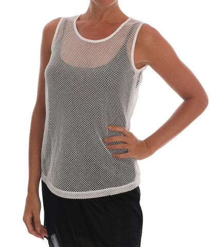 White Net Tank Transparent Top Dolce & Gabbana
