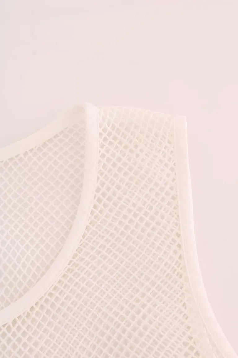 White Net Tank Transparent Top Dolce & Gabbana