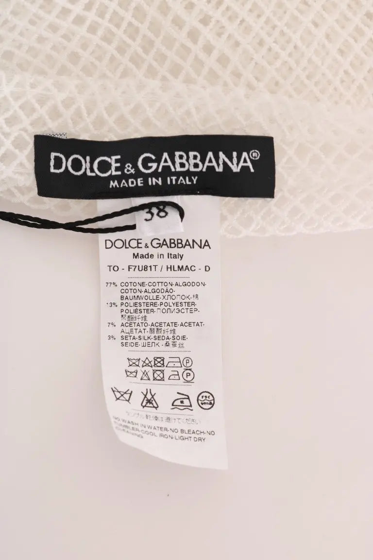 White Net Tank Transparent Top Dolce & Gabbana