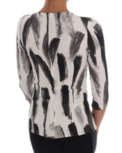 White Black Striped Printed Blouse Top Dolce & Gabbana