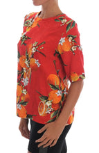 Orange Print Crystal-Embellished Blouse Dolce & Gabbana