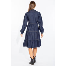 Elegant Dark Blue Denim Flare Dress Love Moschino