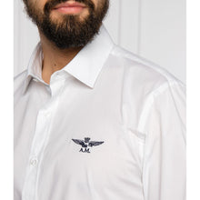 White Cotton Men Shirt Aeronautica Militare