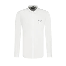 White Cotton Men Shirt Aeronautica Militare