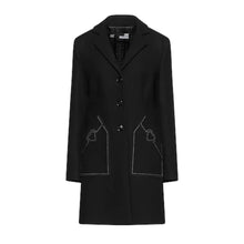 Black Wool Women Coat Love Moschino