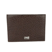 Brown Calfskin Men Card Holder Cavalli Class