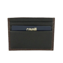 Brown Calfskin Men Card Holder Cavalli Class