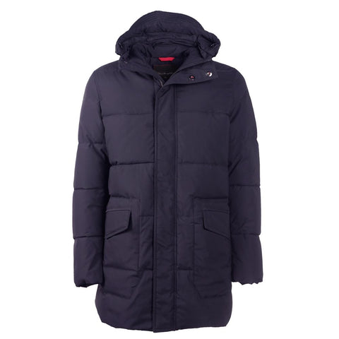 Blue Polyester Men's Jacket Emilio Romanelli