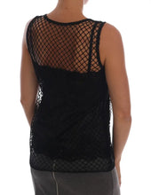 Black Silk Mesh Floral Lace Top Dolce & Gabbana