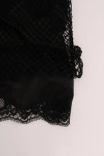 Black Silk Mesh Floral Lace Top Dolce & Gabbana
