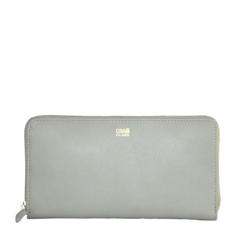 Gray Calfskin Women Wallet Cavalli Class