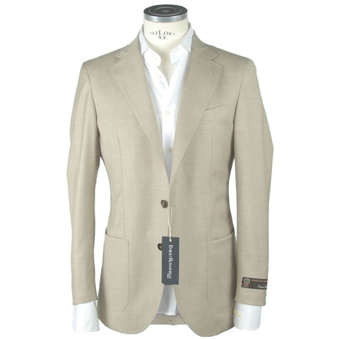 Beige Wool Men's Blazer Emilio Romanelli