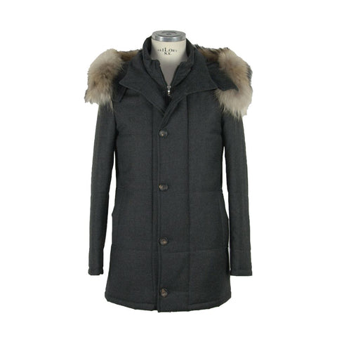 Made in Italy Black Wool Men's Jacket