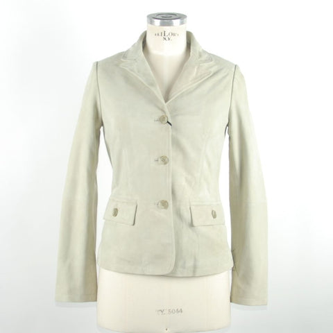 White Leather Women Jacket Emilio Romanelli