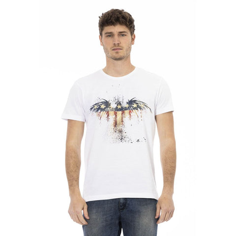 White Cotton Men T-Shirt Trussardi Action