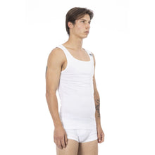 White Cotton Men's Tank Top Bikkembergs