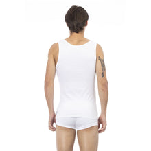 White Cotton Men's Tank Top Bikkembergs