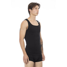 Black Cotton Men's Tank Top Bikkembergs