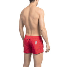 Red Polyamide Men Swim Short Bikkembergs