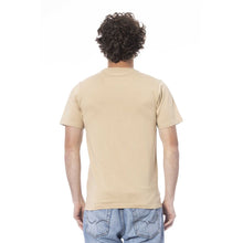 Cavalli Class Beige Cotton Men T-Shirt