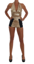 Gold Silk Stretch Romper Body Dolce & Gabbana